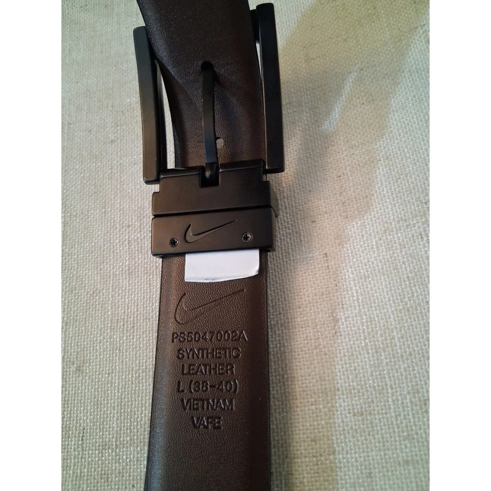 Nike Golf Belt Men Large 38-40 Black Brown Good Synthetic Leather